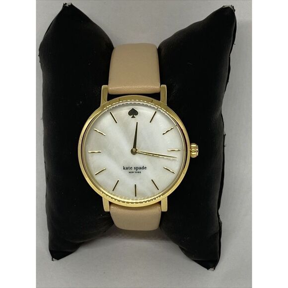 Kate Spade 0073 Women Beige Leather Analog White Dial Quartz Genuine Watch JK828 - Picture 3 of 12